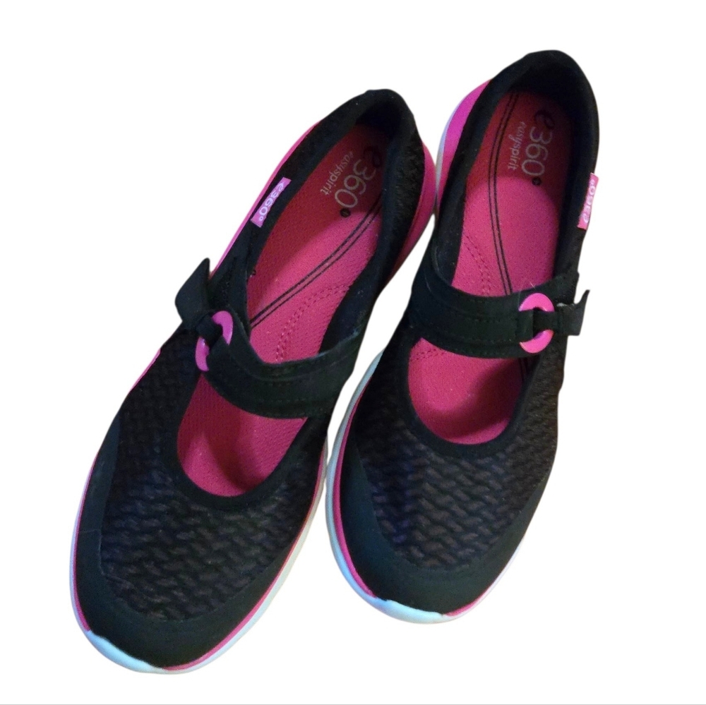 Skechers Black and Pink Mary Jane Active Shoes. Size 9US.
